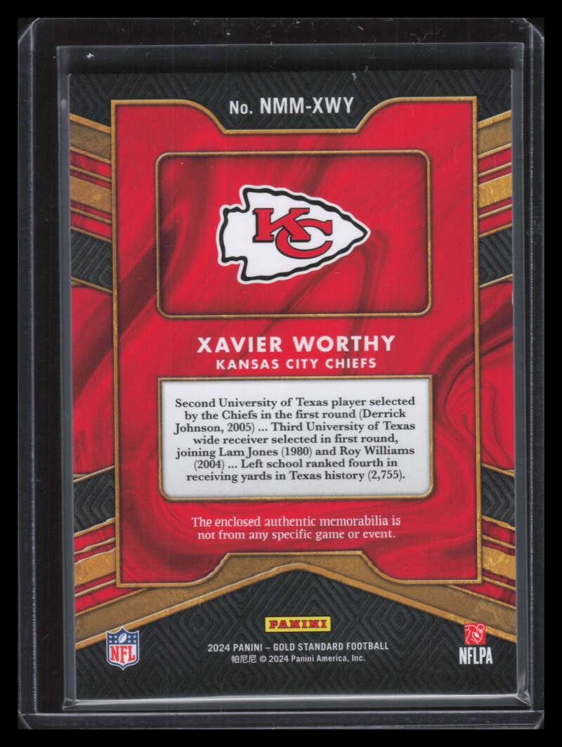 2024 Panini Gold Standard Newly Minted 31 Xavier Worthy Rookie Jersey 451/499