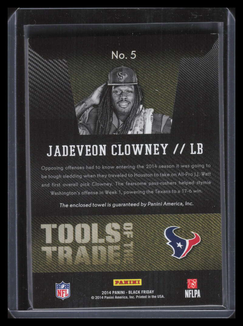 2014 Panini Black Friday Tools Trade Cracked Ice Jadeveon Clowney RC Towel /25