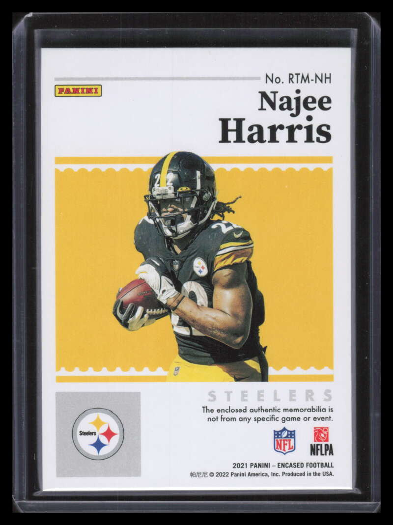 2021 Panini Encased Memorabilia Sapphire Najee Harris RC Triple Jersey Patch /50