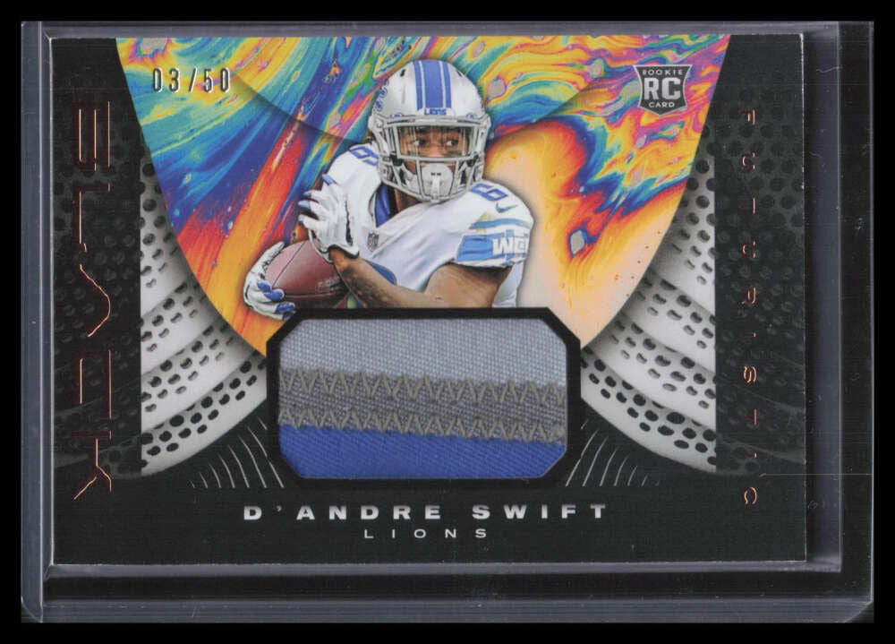 2020 Panini Black Futuristic Jerseys Copper 8 D'Andre Swift Rookie Patch 3/50