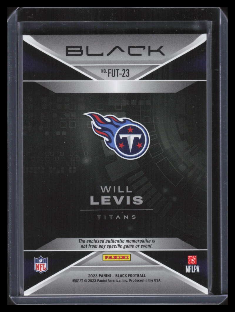 SOLD 157148 2023 Panini Black Futuristic Jerseys Gold 23 Will Levis Rookie Patch 4/10