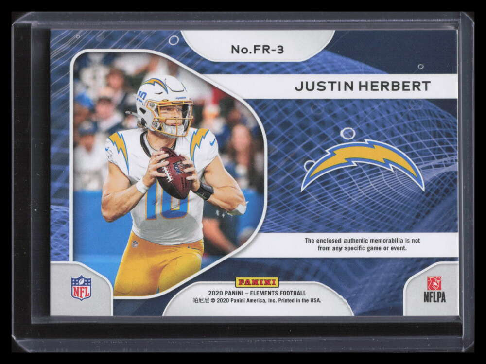 2020 Panini Elements Frequency Materials 3 Justin Herbert Rookie Jersey 165/199