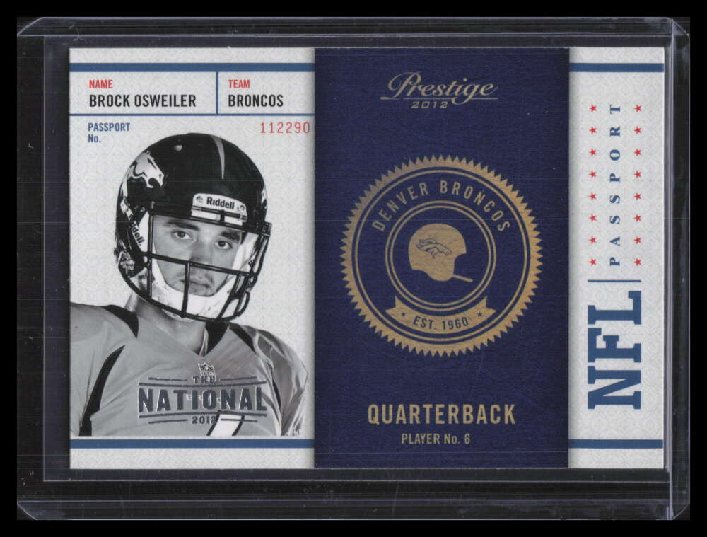 2012 Prestige NFL Passport National Convention 15 Brock Osweiler Rookie 4/5