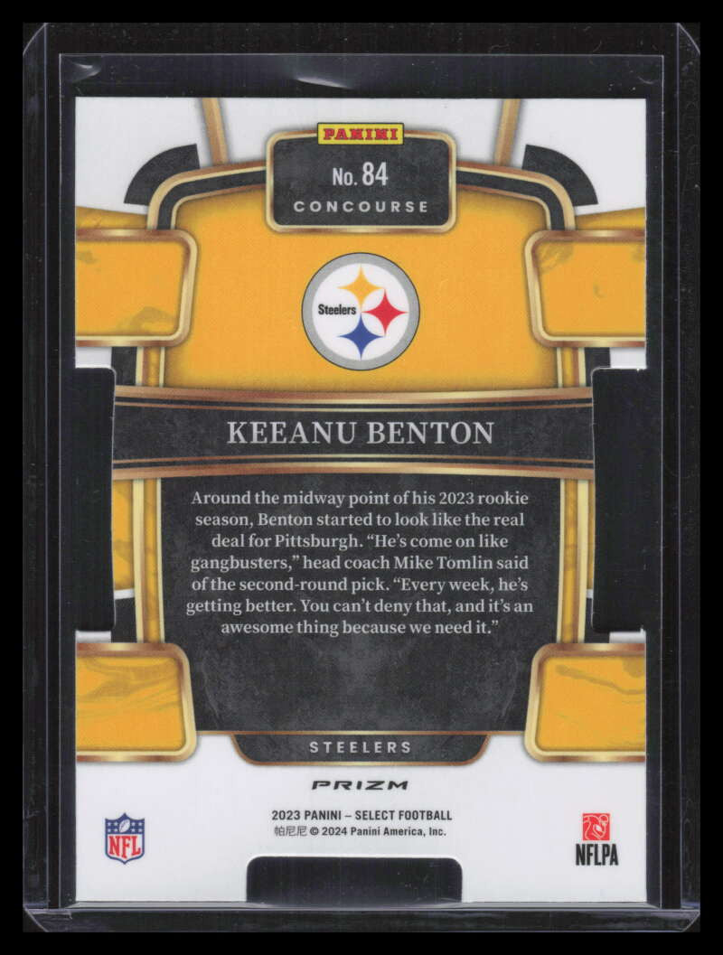 2023 Select Prizm Zebra Die Cut Refractor 84 Keeanu Benton Rookie Concourse