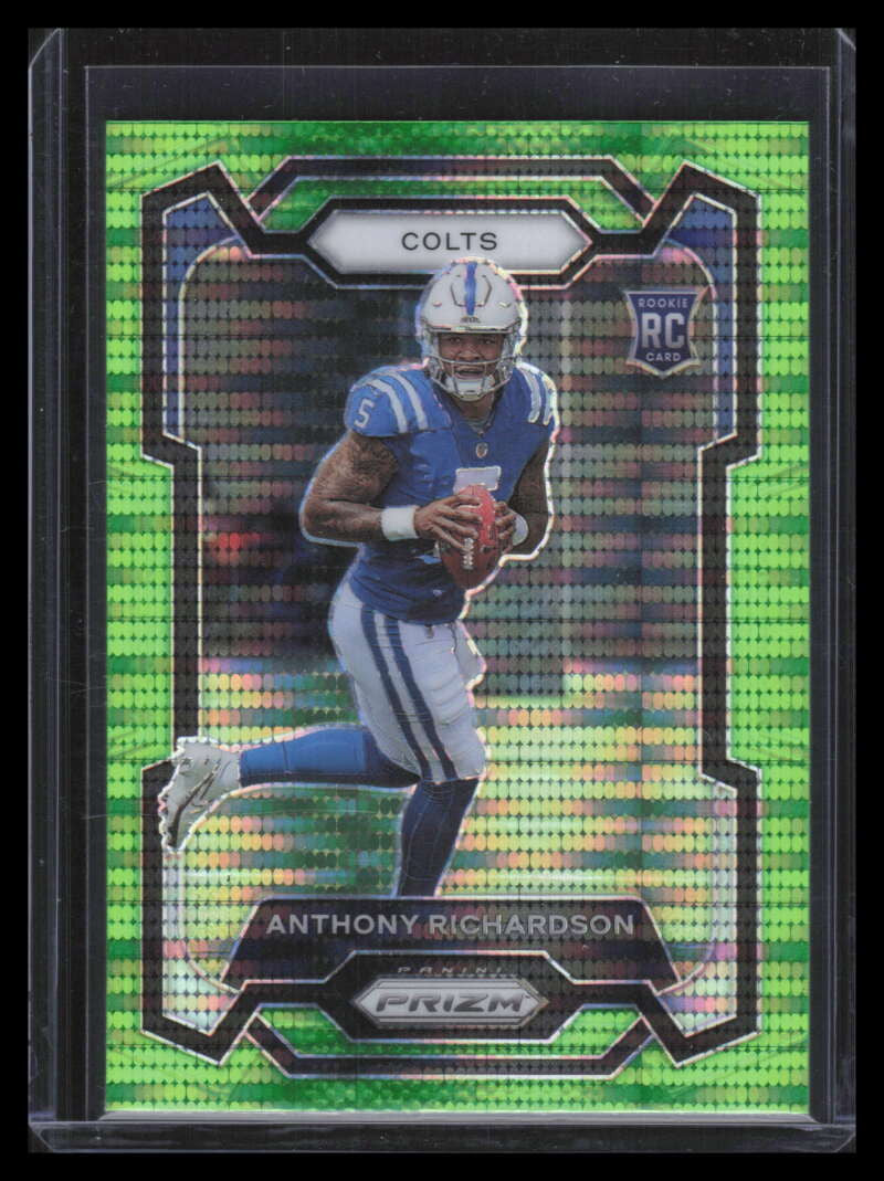 2023 Panini Prizm Prizms Neon Green Pulsar 343 Anthony Richardson Rookie 144558