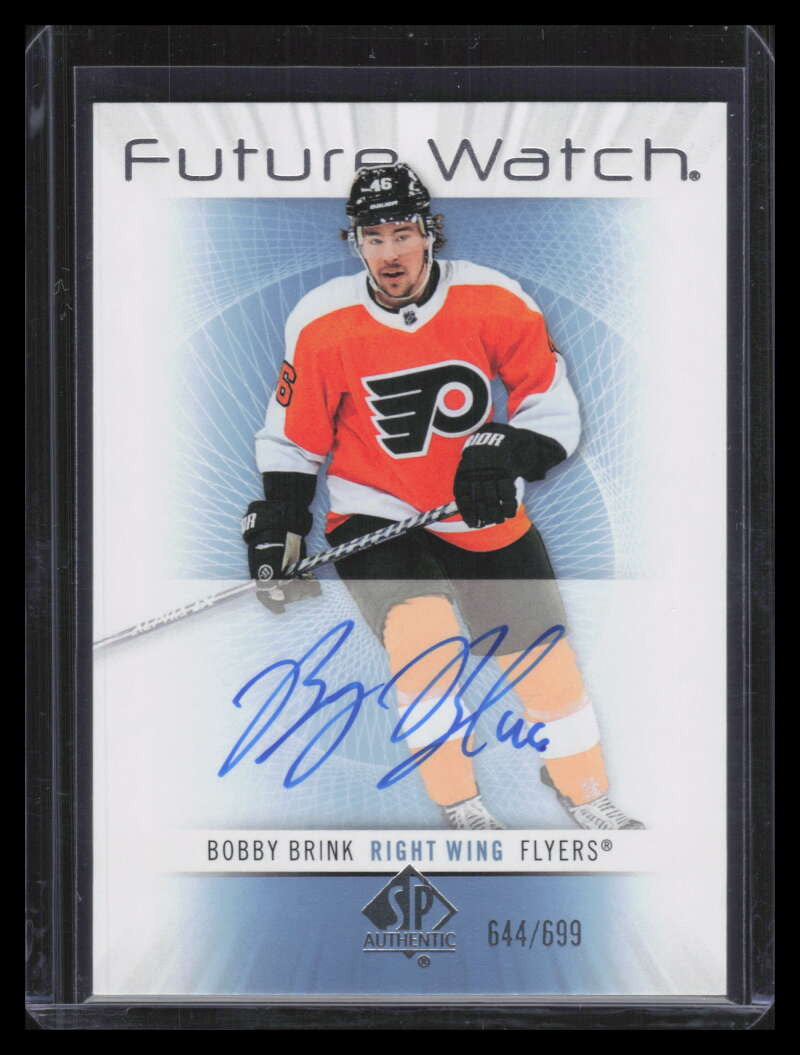 2022-23 SP Authentic 12-13 Retro Future Watch Autograph Bobby Brink RC Auto /699