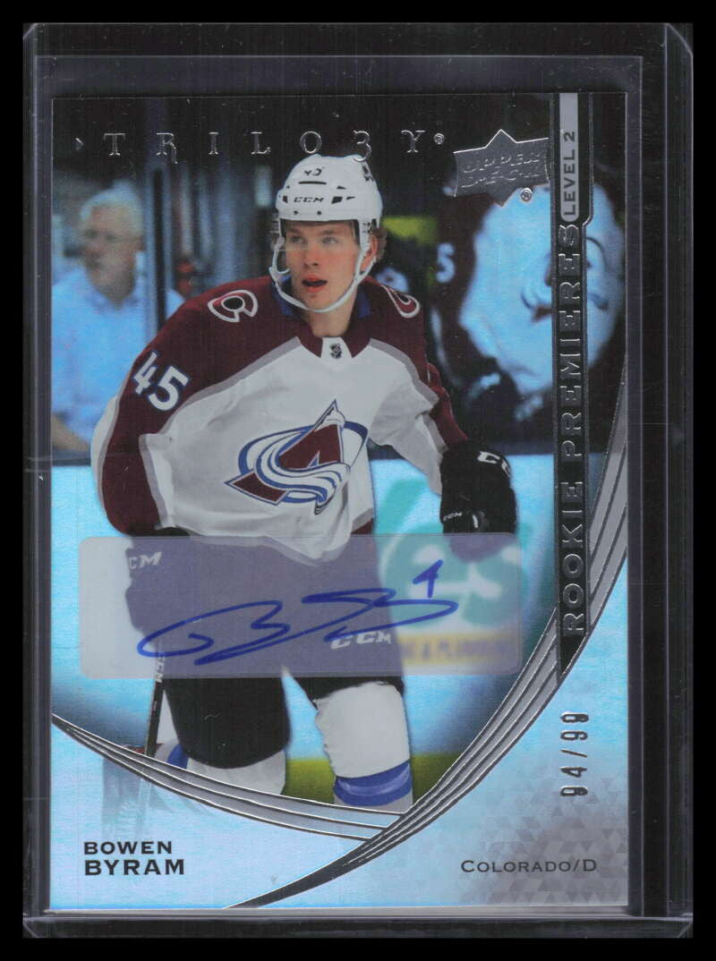 DELETE 157279 2020-21 Upper Deck Trilogy Silver 114 Bowen Byram Rookie Auto 94/99