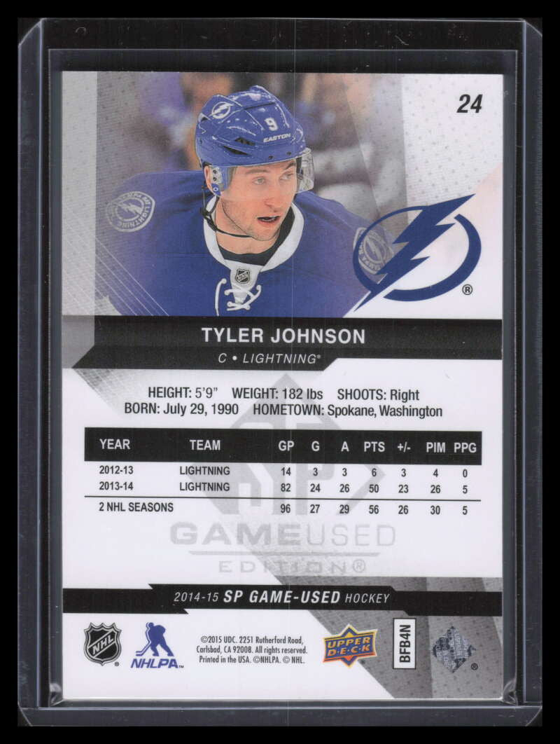 2014-15 SP Game Used 24 Tyler Johnson 3/50