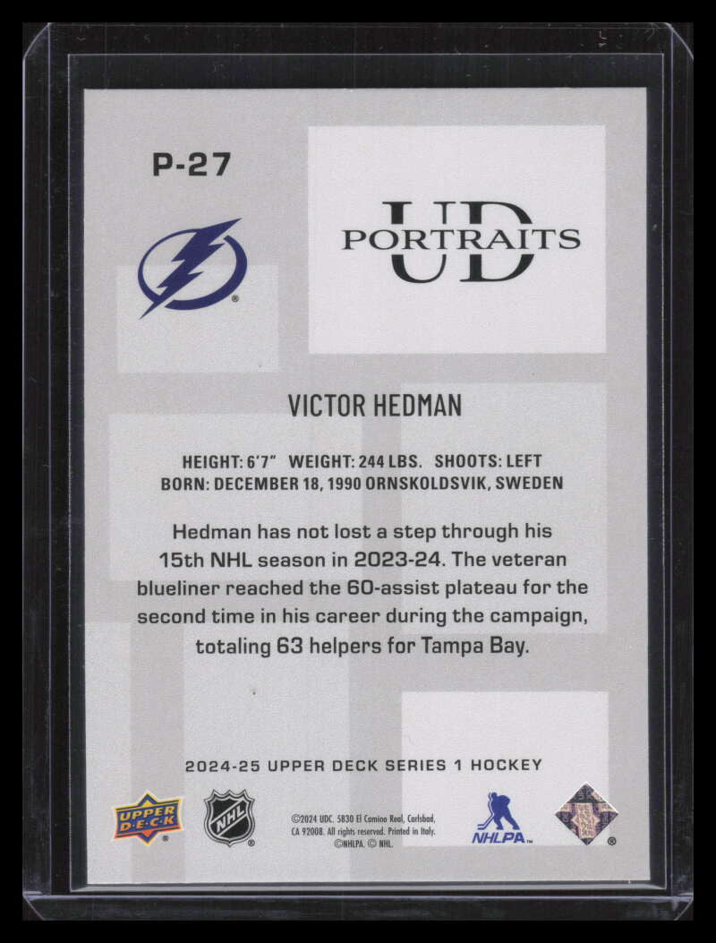 2024-25 Upper Deck UD Portraits Black p27 Victor Hedman