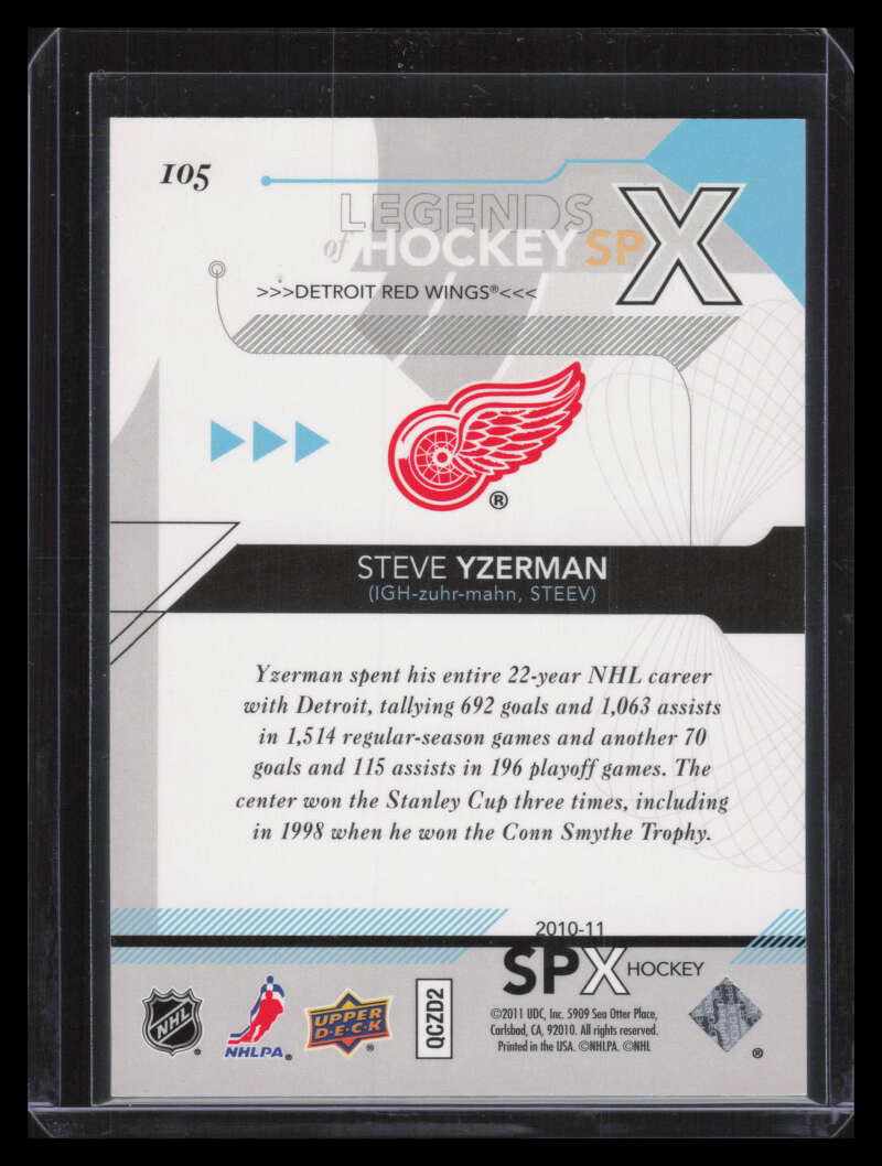 2010-11 SPx 105 Steve Yzerman 186/999 Legends of Hockey