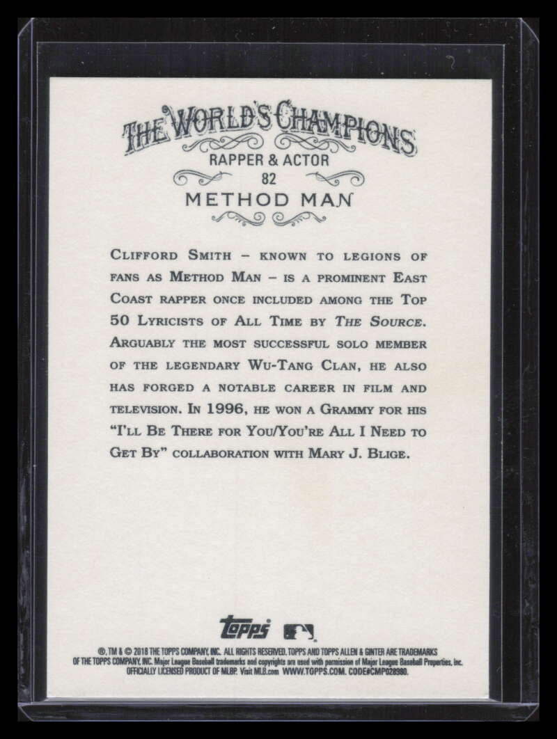 2018 Topps Allen and Ginter 82 Method Man F04402