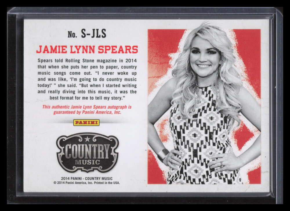 2015 Panini Country Music Signatures 44 Jamie Lynn Spears Auto 178/376