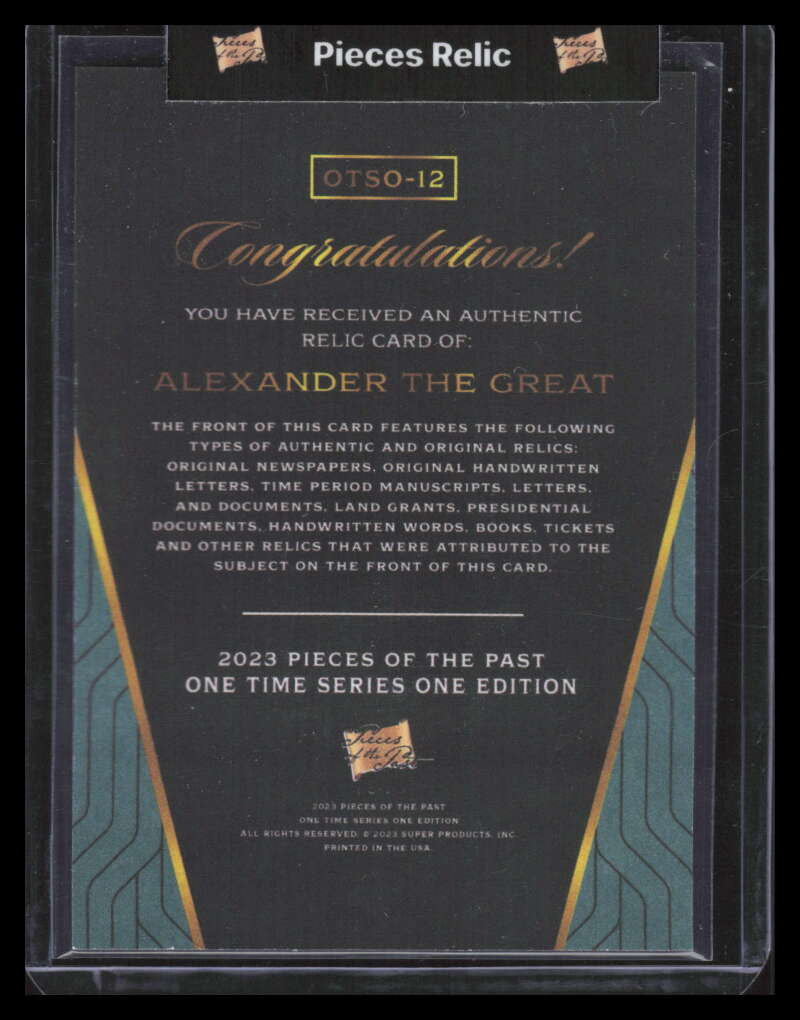 2023 Super Break Pieces of Past One Time Relics otso12 Alexander the Great Coin
