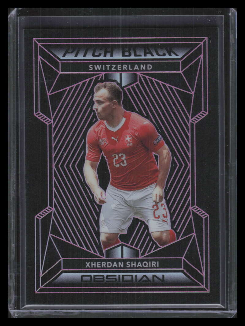 2019-20 Panini Obsidian Pitch Black Electric Etch Pink 6 Xherdan Shaqiri 6/11