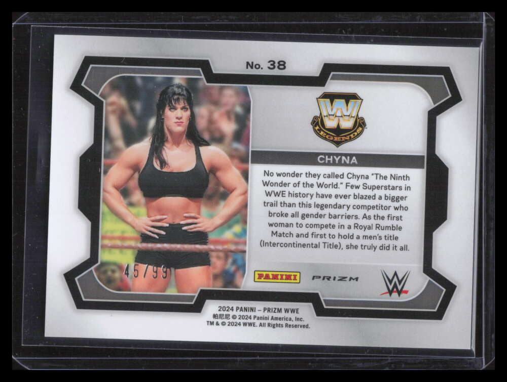 2024 Panini Prizm WWE Prizms Orange Refractor 38 Chyna 45/99