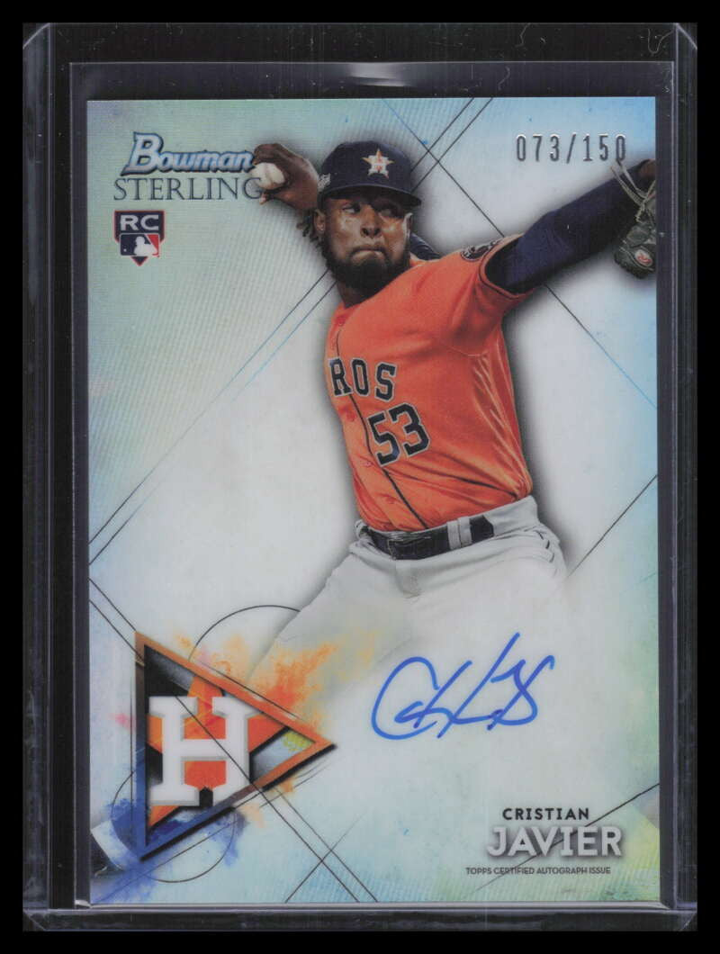 2021 Bowman Sterling Autographs Refractor Cristian Javier Rookie Auto 73/150