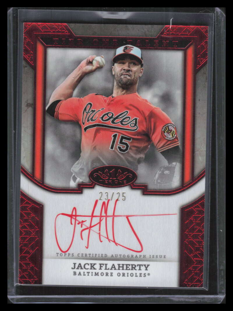 2024 Topps Tier One Talent Autographs Red Foil t1tajf Jack Flaherty Auto 23/25