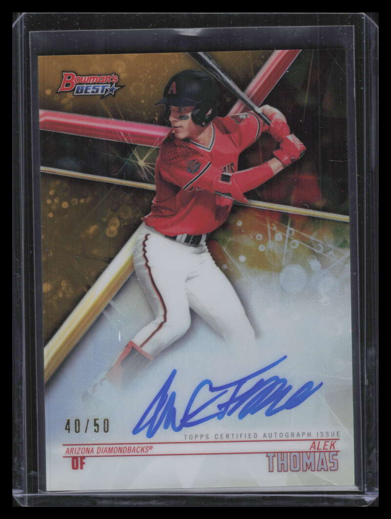 DELETE 157442 2018 Bowman's Best '18 Autographs Gold Refractor Alek Thomas Rookie Auto 40/50