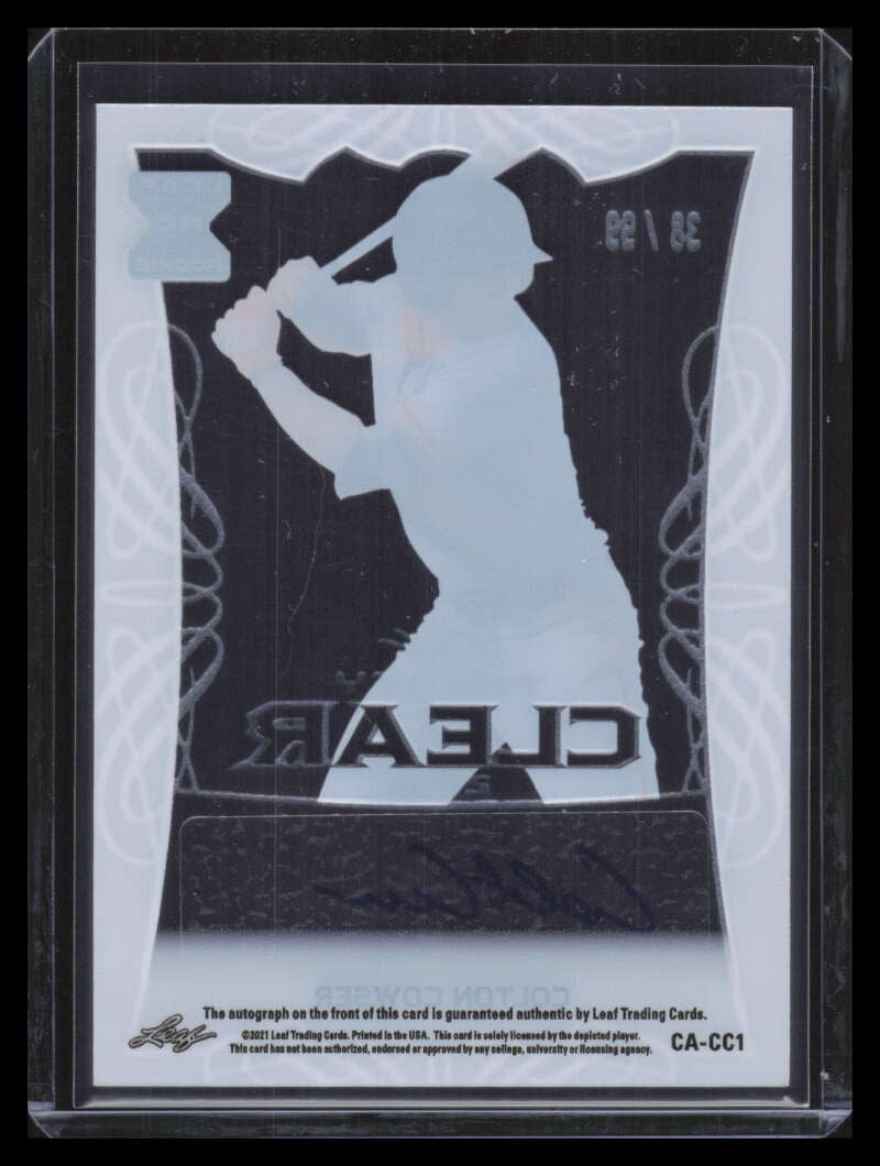 2021 Leaf Trinity Clear Autograph Platinum cacc1 Colton Cowser Rookie Auto 38/99