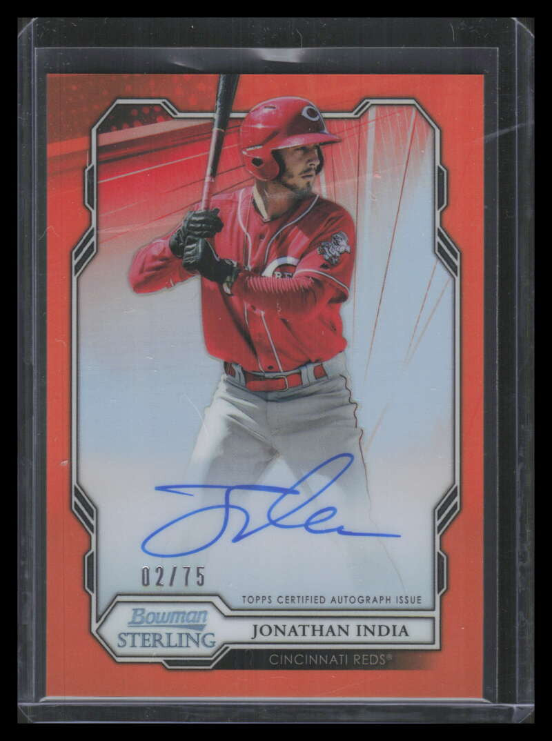 2019 Bowman Sterling Autographs Orange Refractor Jonathan India Rookie Auto 2/75