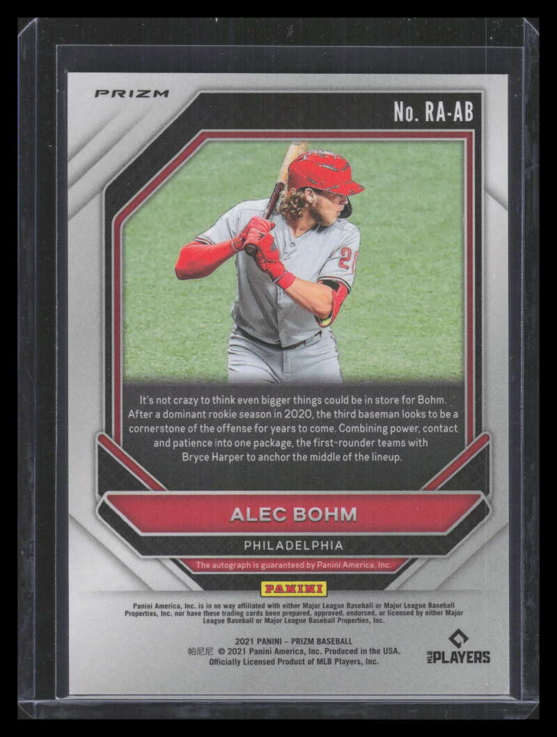 2021 Panini Prizm Rookie Autographs Prizms Silver 42 Alec Bohm Rookie Auto