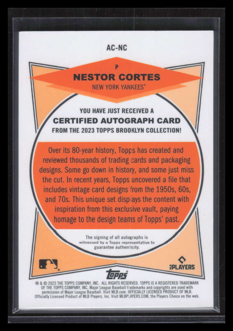 2023 Topps Brooklyn Collection Autographs Red ACNC Nestor Cortes Auto 5/5