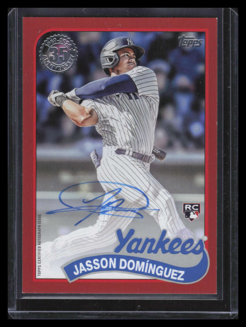 2024 Topps '89 Topps Autographs Red 89bajd Jasson Dominguez Rookie Auto 1/25