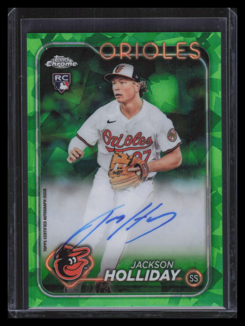 2024 Topps Chrome Sapphire Green Refractor Jackson Holliday Rookie Auto 2/99