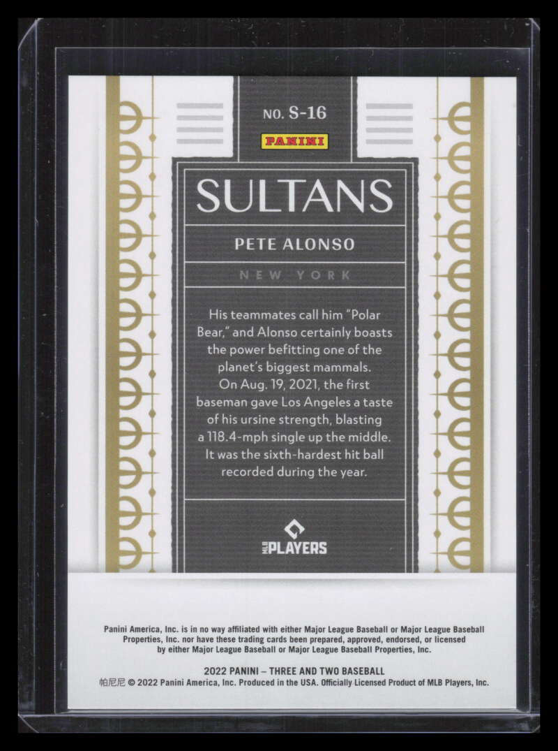 2022 Panini Three and Two Sultans 16 Pete Alonso 29/150