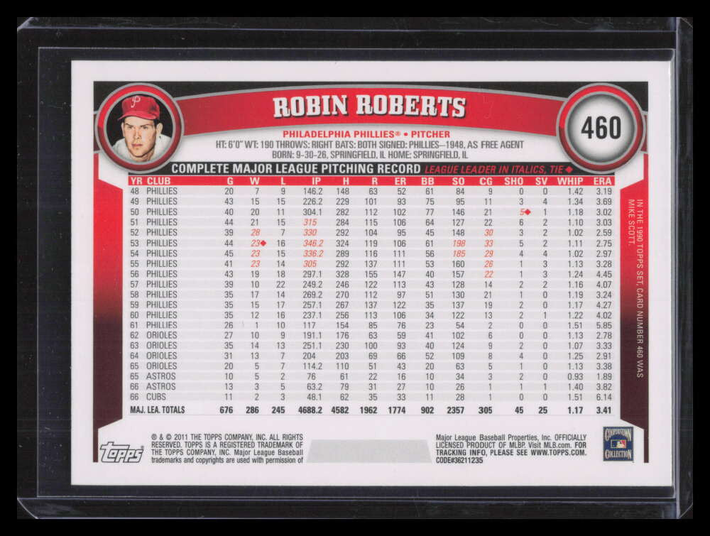 2011 Topps Diamond Anniversary 460b Robin Roberts SP