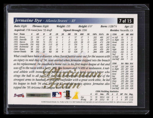 1997 Braves Score Platinum 7 Jermaine Dye