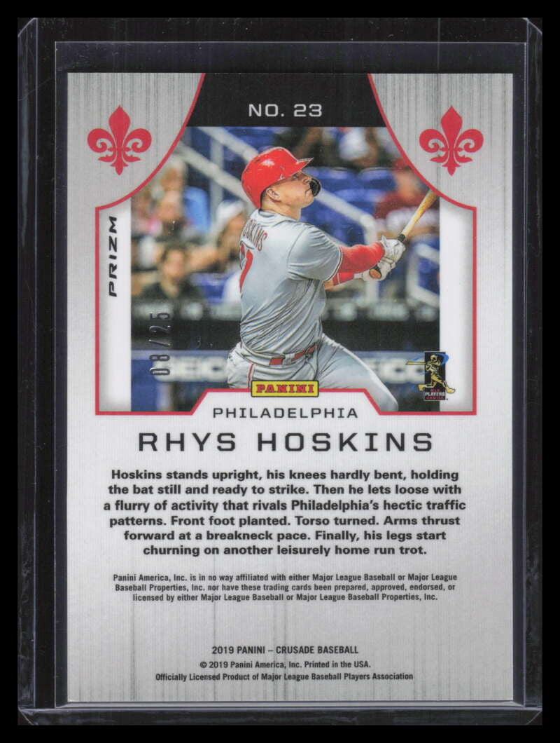 2019 Panini Crusade Pink 23 Rhys Hoskins 8/25