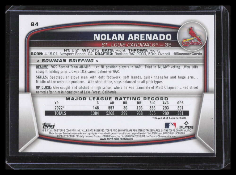 2023 Bowman Gold 84 Nolan Arenado 23/50