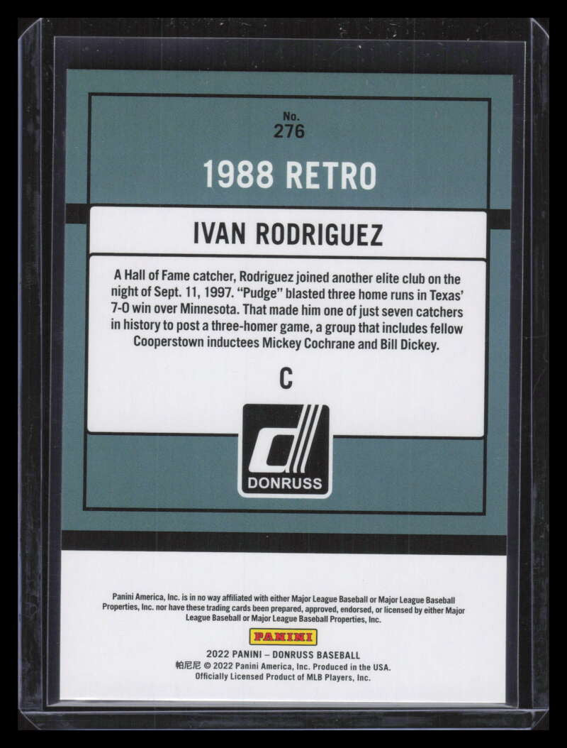 2022 Donruss Variations Presidential Collection 276 Ivan Rodriguez RETRO 33/46