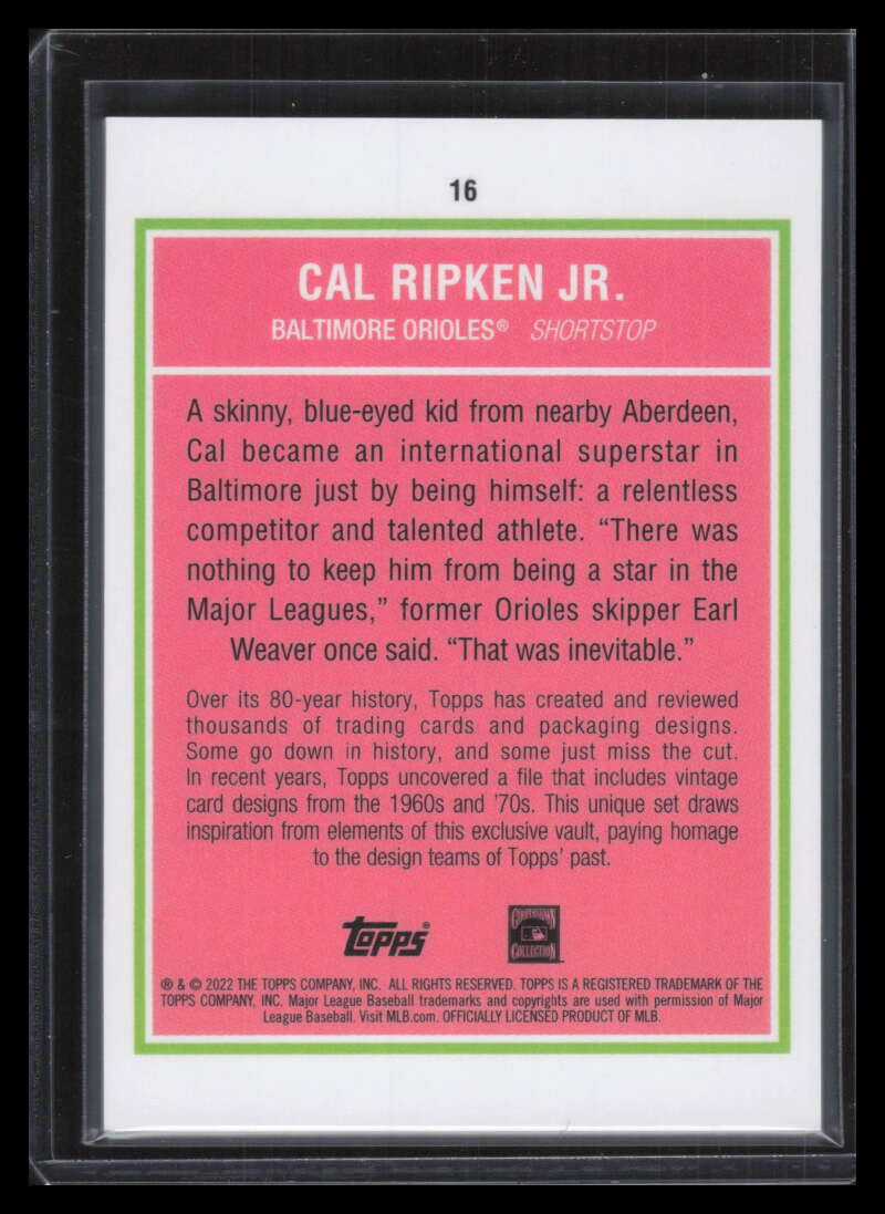 DELETE 157632 2022 Topps Brooklyn Collection Orange 16 Cal Ripken Jr. 2/25