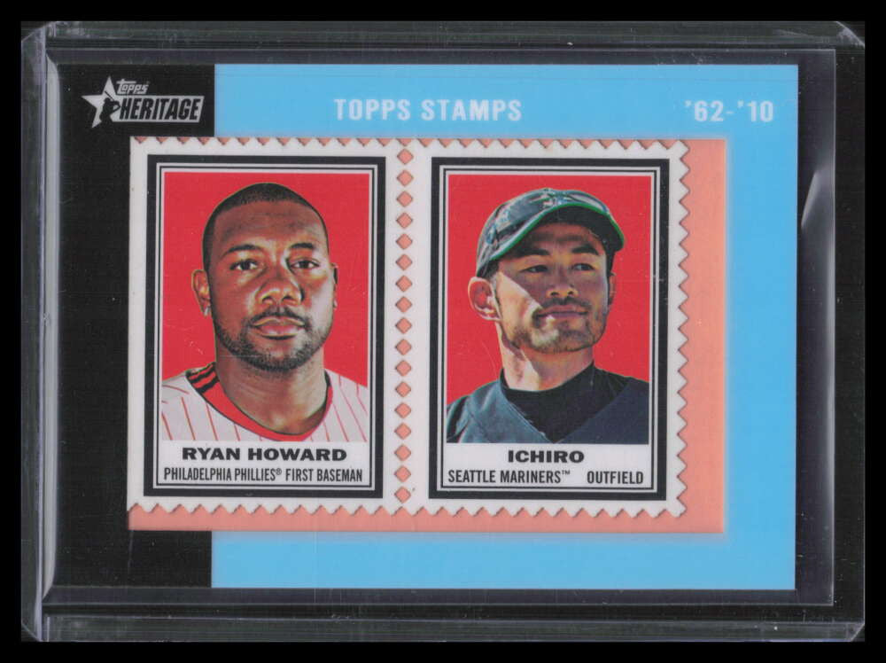 2011 Topps Heritage Framed Dual Stamps 65 Ryan Howard Ichiro Suzuki 56/62