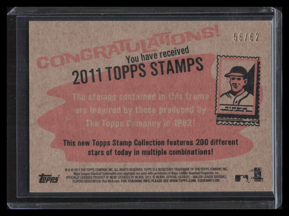 2011 Topps Heritage Framed Dual Stamps 65 Ryan Howard Ichiro Suzuki 56/62