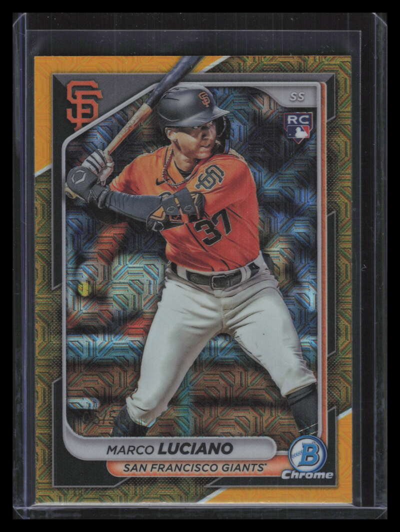 2024 Bowman Chrome Bowman Mega Box Gold Refractor 18 Marco Luciano Rookie 5/50