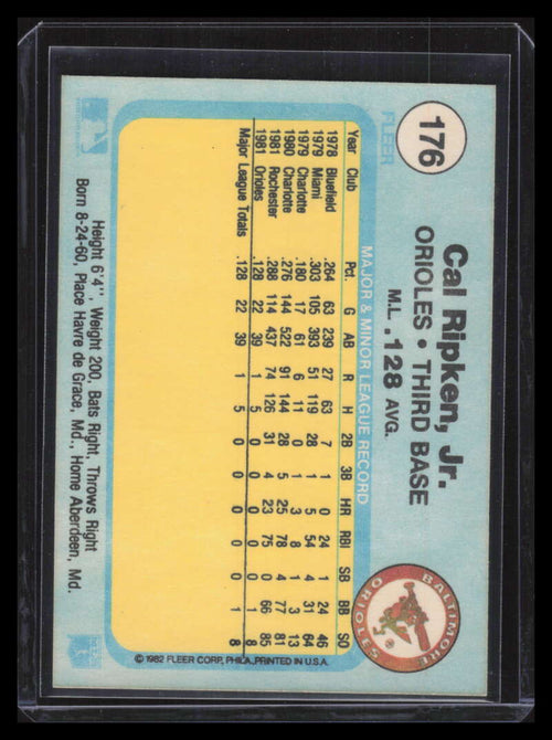 1982 Fleer 176 Cal Ripken Jr. Rookie