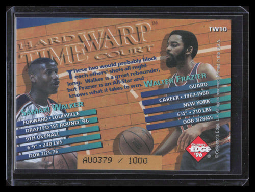 1996 Collector's Edge Time Warp Autographs Walker Walter Frazier Auto 379/1000