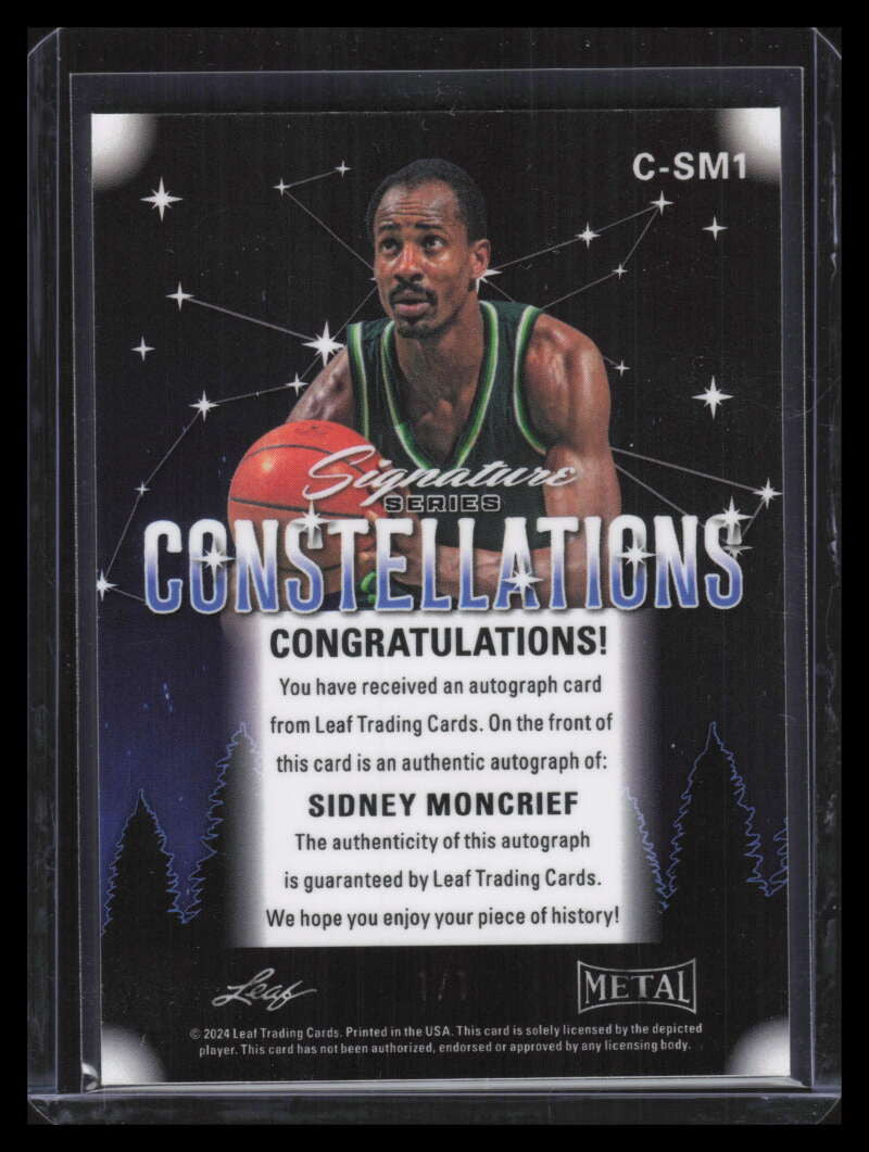 2024 Leaf Metal Signature Series Constellations Crystal Sidney Moncrief Auto 1/1