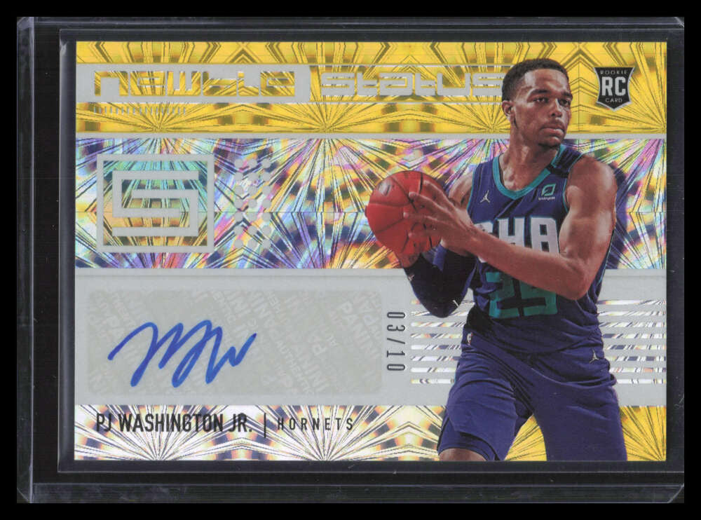 2019-20 Panini Status Newbie Signatures Gold PJ Washington Jr. Rookie Auto 3/10