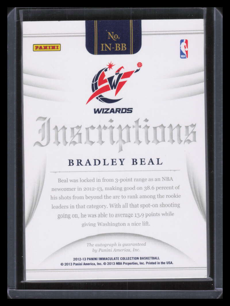 2012-13 Immaculate Collection Inscriptions BB Bradley Beal Rookie Auto 70/99