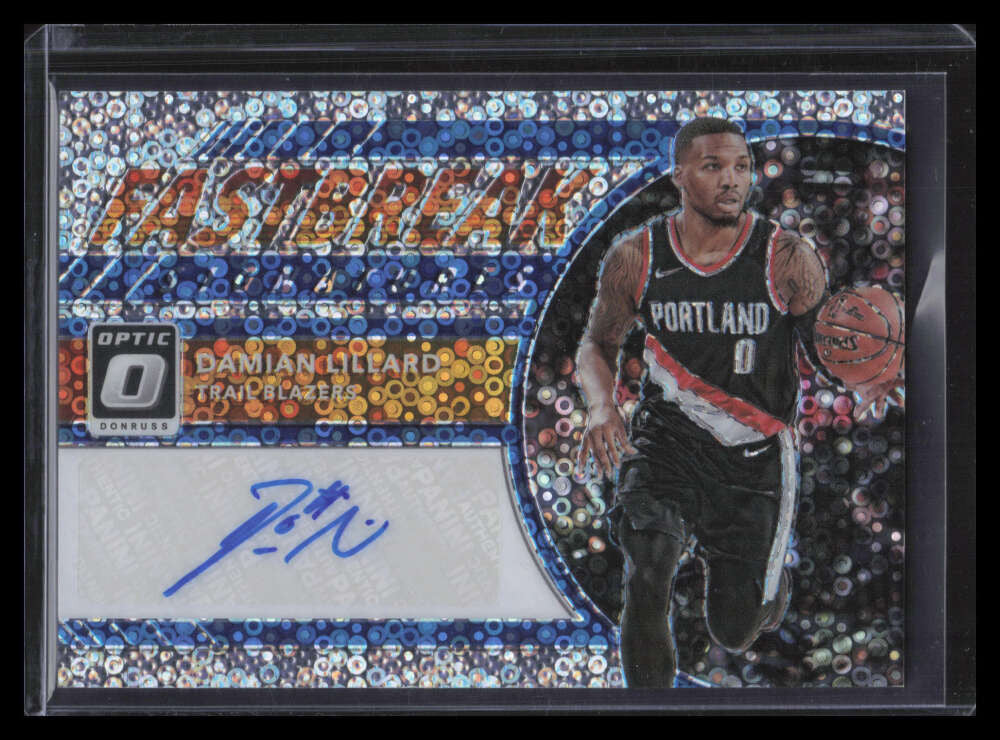 2017-18 Donruss Optic Fast Break Signatures 7 Damian Lillard Auto