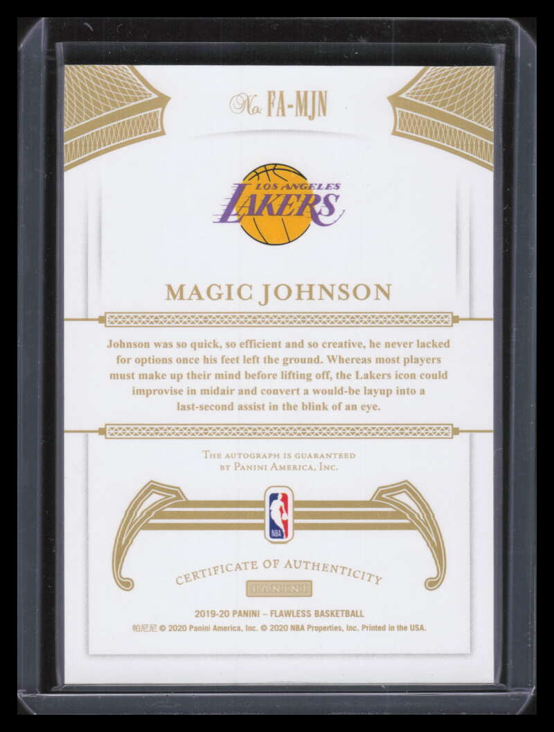 2019-20 Panini Flawless Flawless Autographs Gold 2 Magic Johnson Auto 4/10