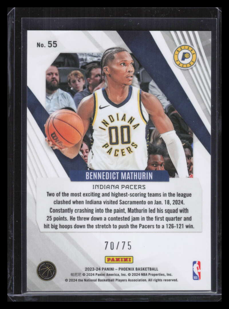 2023-24 Panini Phoenix Lava 55 Bennedict Mathurin 70/75