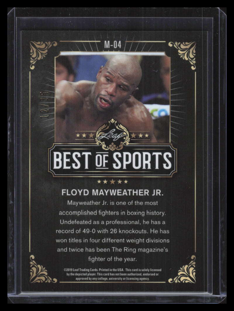 2019 Leaf Best of Sports Blue m04 Floyd Mayweather Jr. 12/35