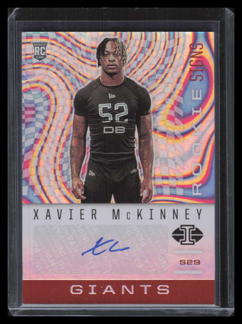 2020 Panini Illusions Rookie Signs Orange 30 Xavier McKinney Rookie Auto