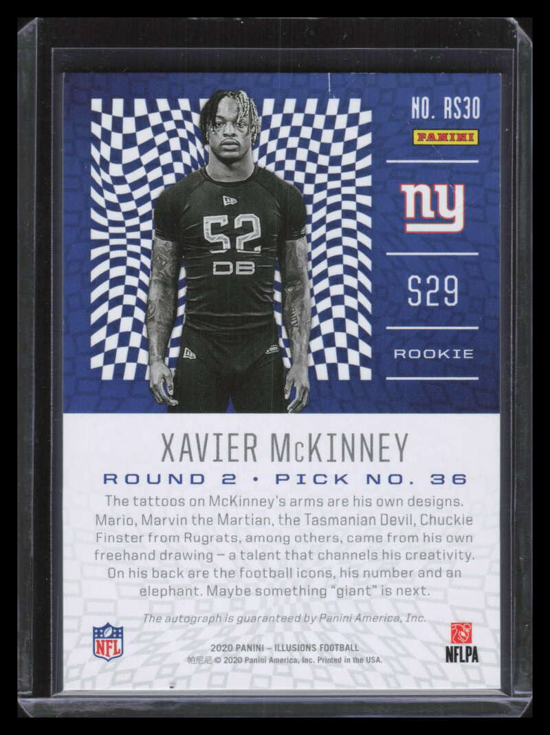 2020 Panini Illusions Rookie Signs Orange 30 Xavier McKinney Rookie Auto