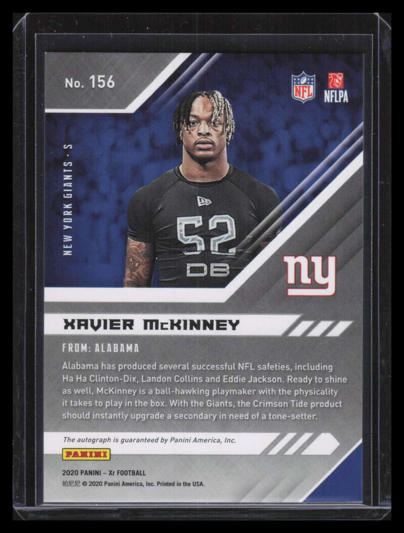 2020 Panini XR Rookies Autographs 156 Xavier McKinney Rookie Auto 101/199